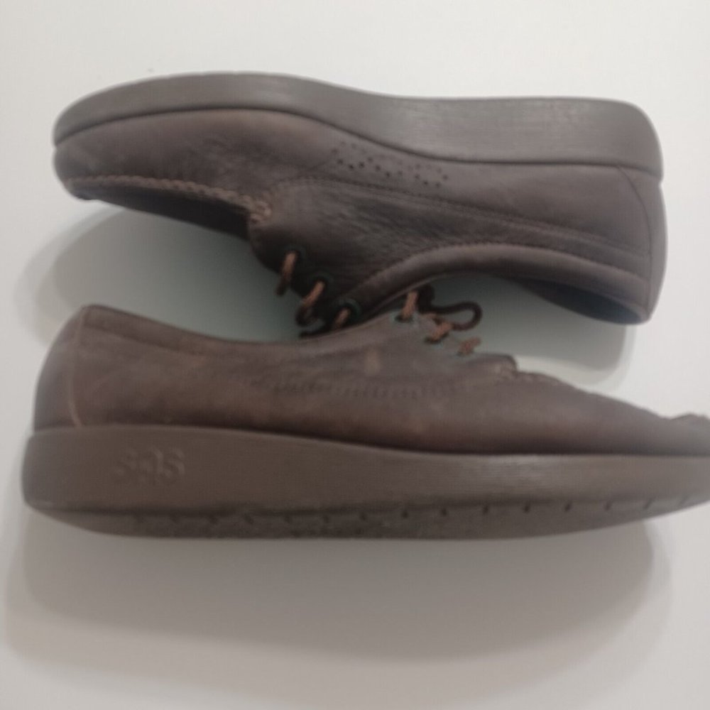 SAS Loafers Women 11 Leather Shoes Brown Comfort Lace Platform Handsewn USA Made